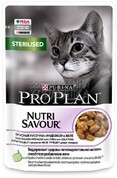 Pro Plan Nutri Savour Sterilised Turkey - влажный корм для стерилизованных кошек с индейкой в желе